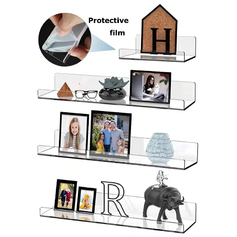 Clear Acrylic Book Stand Holder - 2 adet Şeffaf Akrilik Depolama Rafı