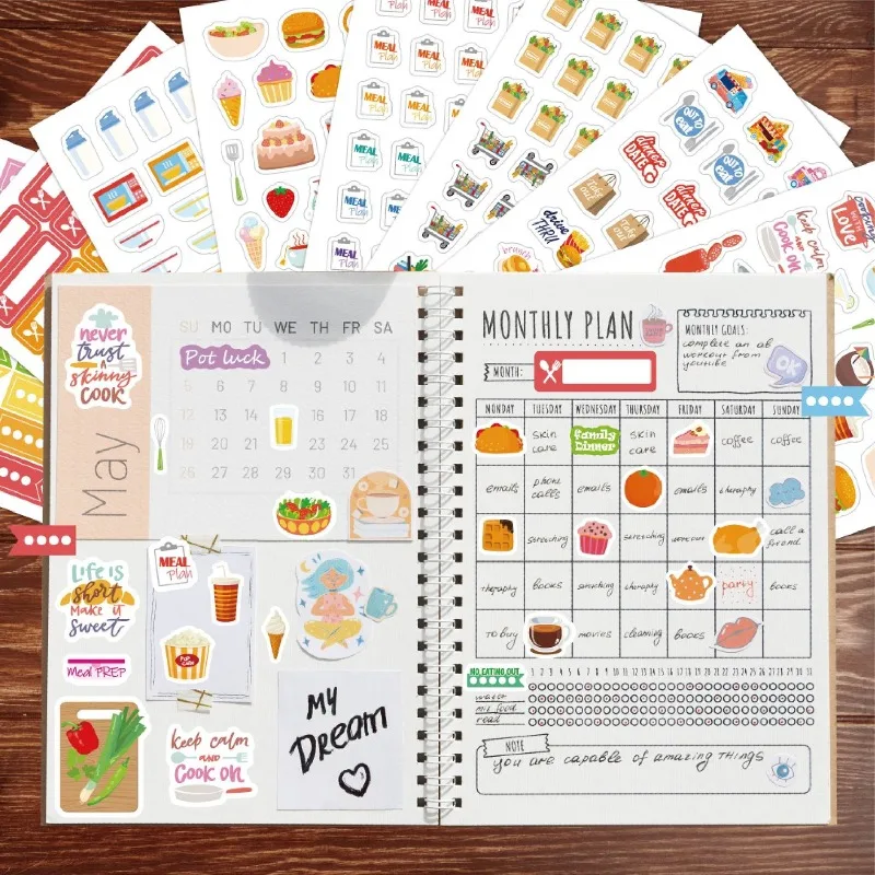 Stationery Books - Yemek Planlama Çıkartmaları Kırtasiye Dekorasyon Çıkartmaları