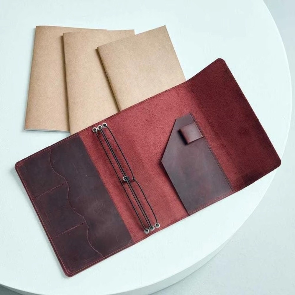Vintage Leather Journal Notebook - Vintage A5 Defter Organizatör Gevşek Yaprak