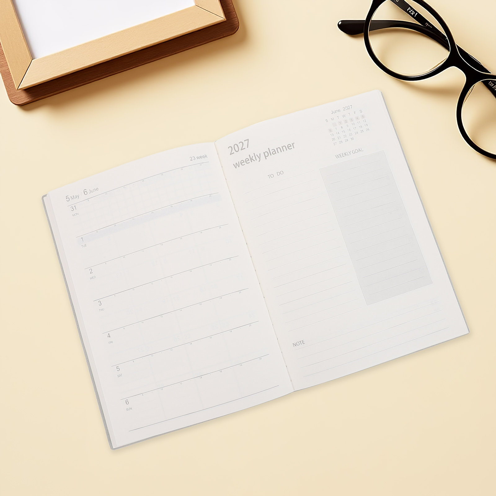 A5 Spiral Dotted Grid Notebook - 2027 Profesyonel Planlayıcı Defteri, A5 Boyutunda,