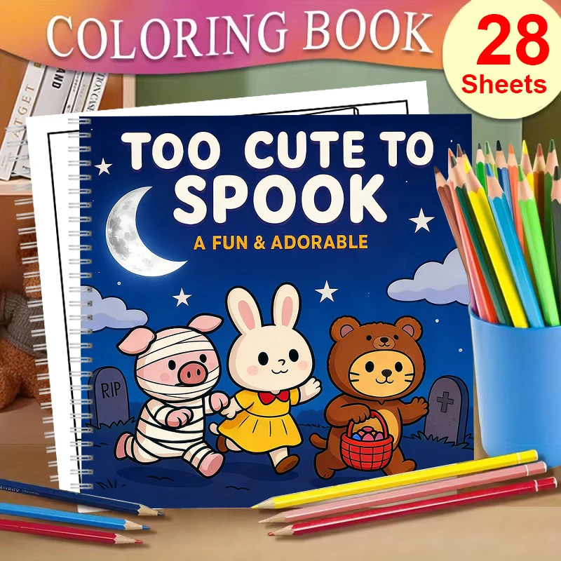 Adult Coloring Book Stress Relief - Yetişkinler İçin Çok Sevimli Korkutucu Boyama