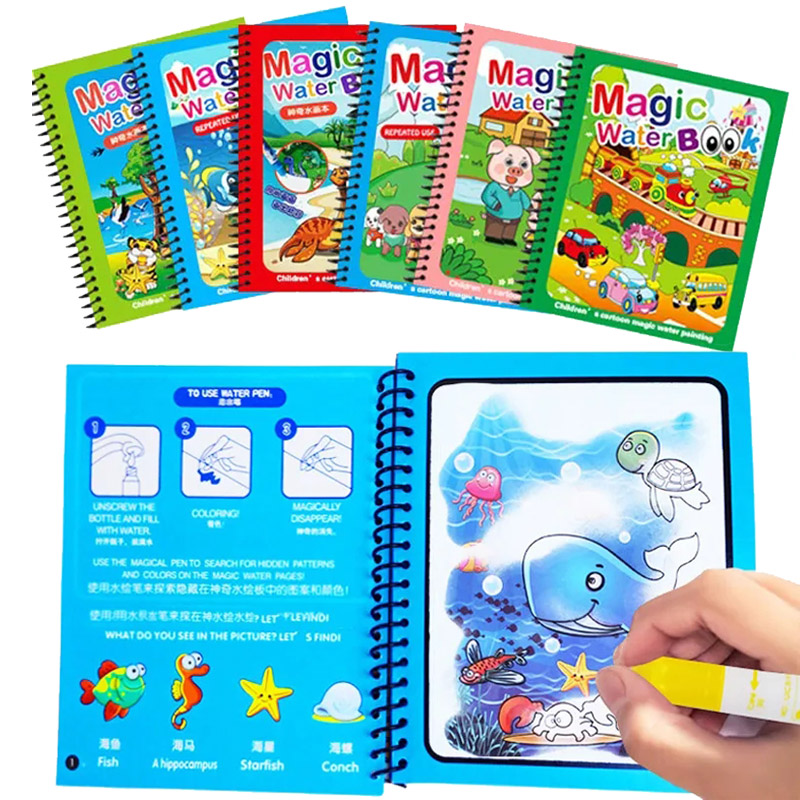 Çocuklar Montessori oyuncaklar - Reusable Water Magic Coloring Book incelemesi ve fiyatı