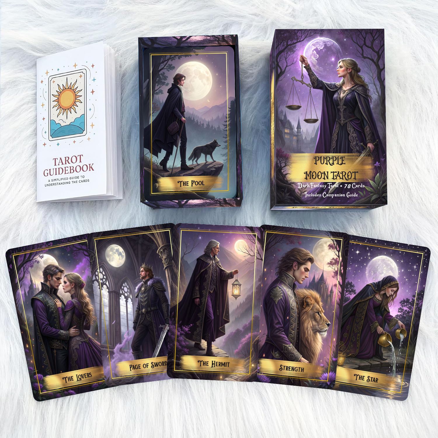 Mor Ay Tarot Kartları Destesi  - Tarot Deck With Guidebook incelemesi ve fiyatı