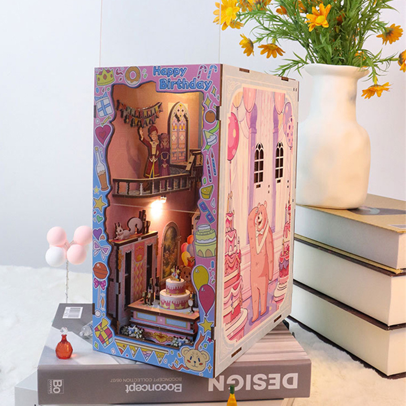 DIY Ahşap Kitap Köşesi Raf Ekl - Diy Wooden Book Nook Kit Shelf Insert incelemesi ve fiyatı